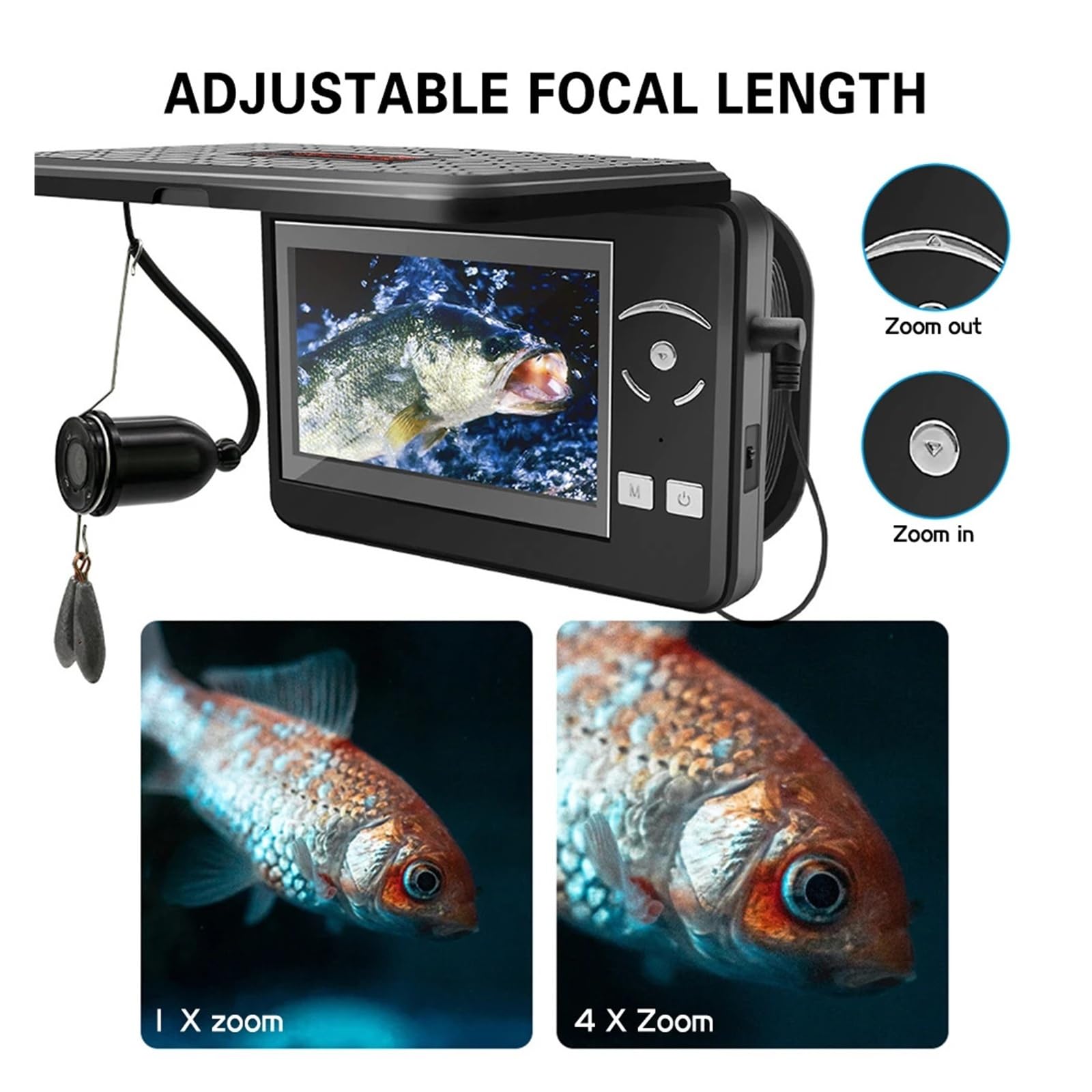 Caméra de pêche sous-Marine Portable, étanche 720p, détecteur de Poissons avec écran LCD de 4,3 Pouces, for la pêche en lac, en mer et en Bateau