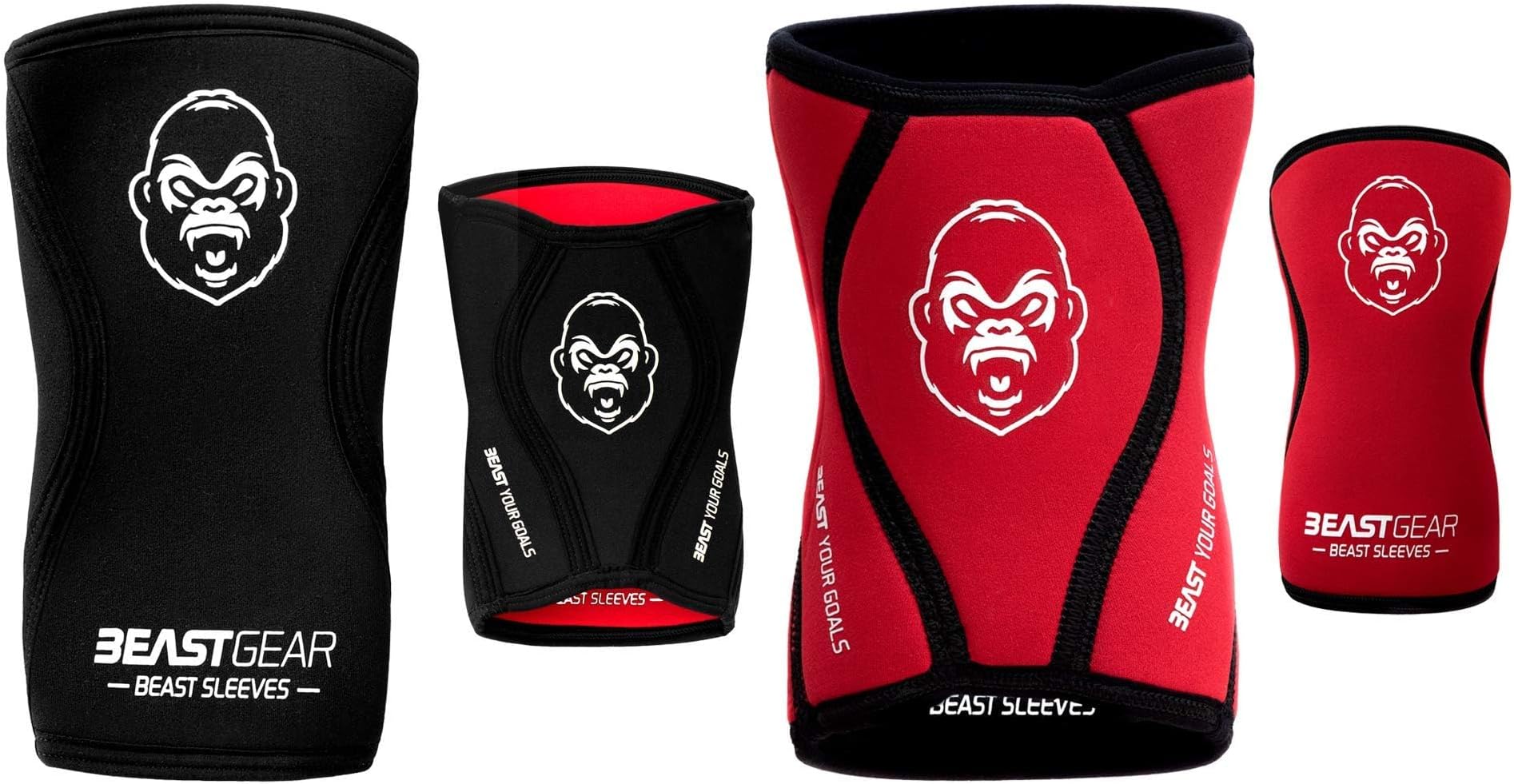 Beast Sleeves by Beast Gear - Premium 5mm Neoprene Compression Knee Sleeves for Support and Protection. Weightlifting, Crossfit, Powerlifting, Squats, Running and more.