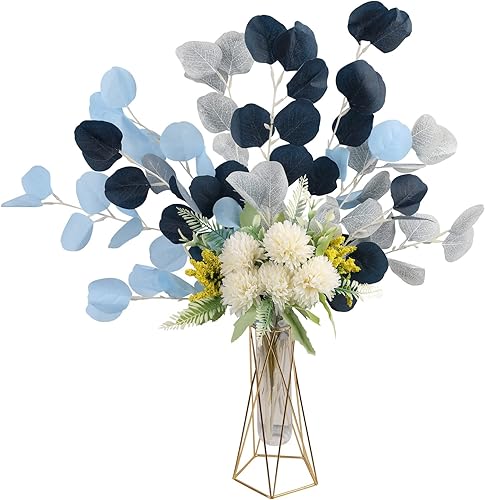 Miniatura 1 de Flores falsas con jarrón, flores artificiales de hortensias para decoración, arreglos de flores sintéticas, ramo para decoración del hogar, centros