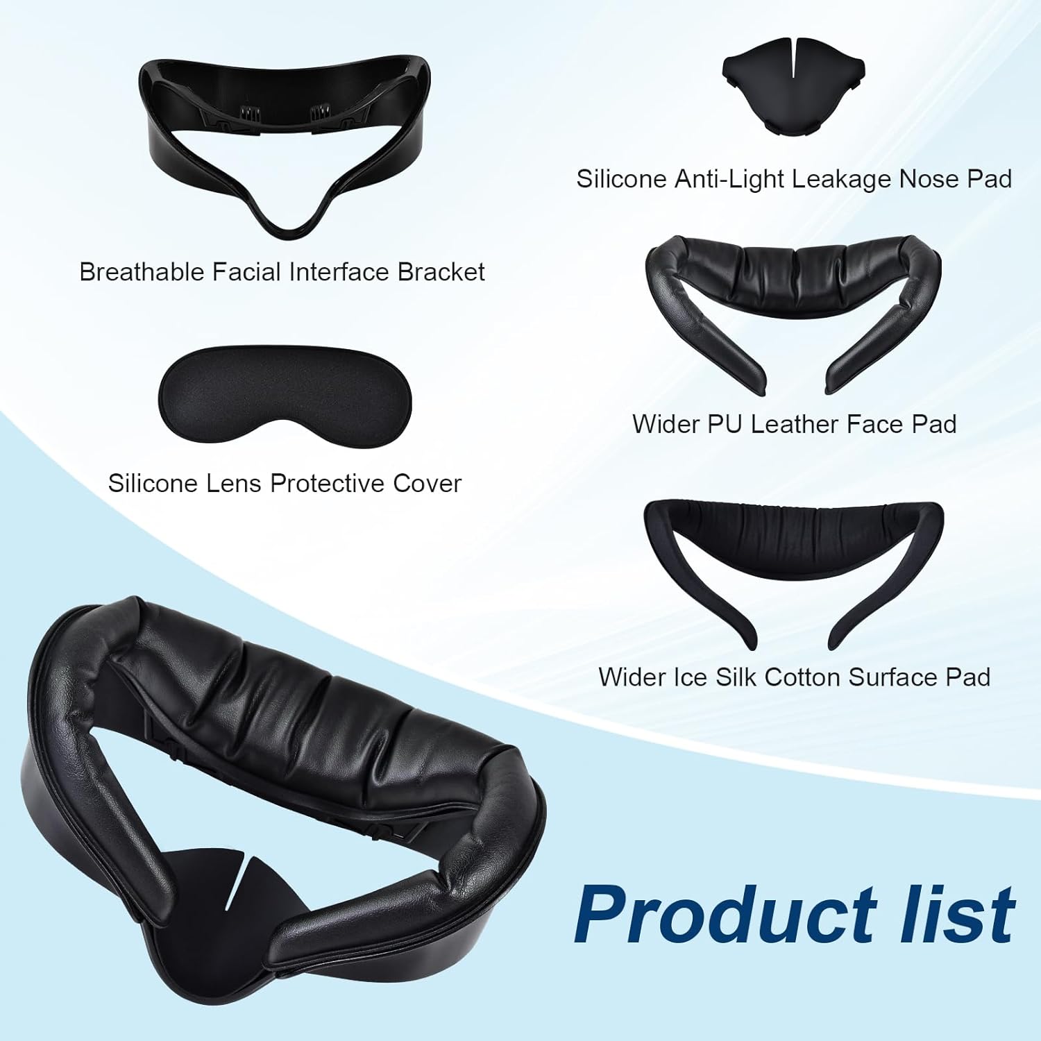 TechKen Face Cover Pad Facial Interface for Meta Quest 3s - Premium Replacement Cushion with Breathable Ice Silk Cotton & Soft PU Leather Foam，Enhanced Airflow VR Cushion Replacement (Not Fit Quest 3) - Image 7