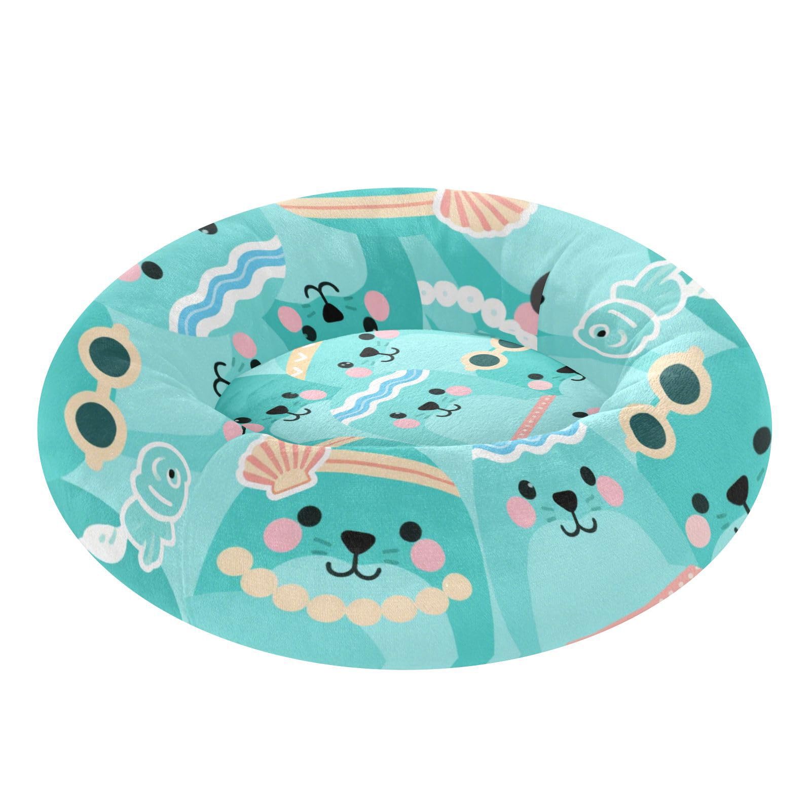 Lit amovible pour petit animal de compagnie vert XS motif phoque
