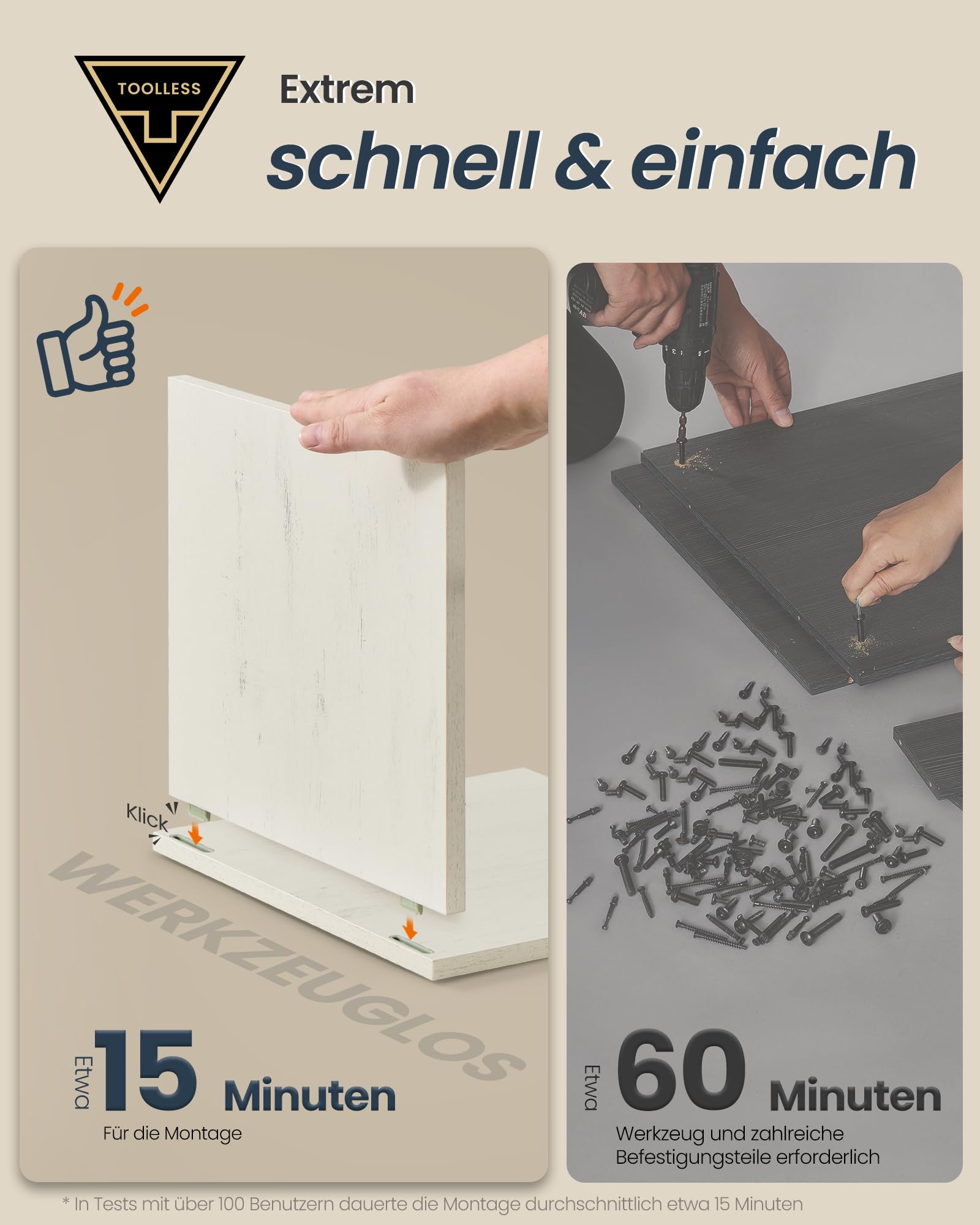SONGMICS Home Badezimmerschrank, superschnelle werkzeuglose Montage, Toolless-Technologie, Badschrank schmal, verstellbare Ablagen, Wohnzimmer, Flur, 30 x 30 x 170 cm, vintageweiß BBC667WJ01