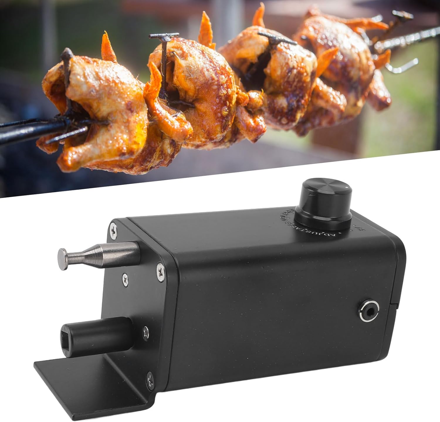 TOPINCN Grill Rotisserie Motor, Portable Barbecue Rotisserie Motor Electric BBQ Motor with USB Cable, High Torsion BBQ Grill Rotisserie Motor Replacement for Camping Kitchen (5V to 12V)