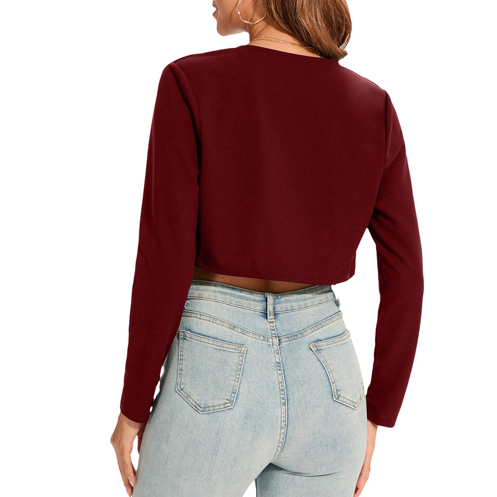 Bolero da donna, elegante, aperto sul davanti, maniche lunghe, per abiti da sera