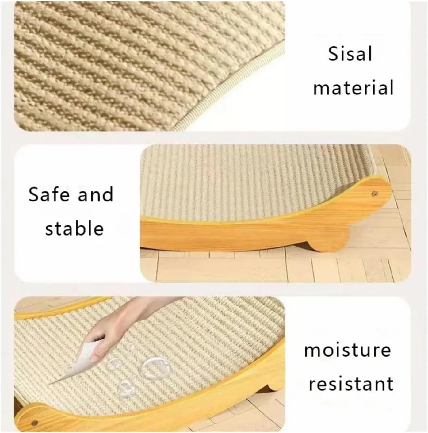 Wooden Cat Scratching Pad Multifunction Sleeping Bed Detachable Wear Resistant Claw Grinding Toy