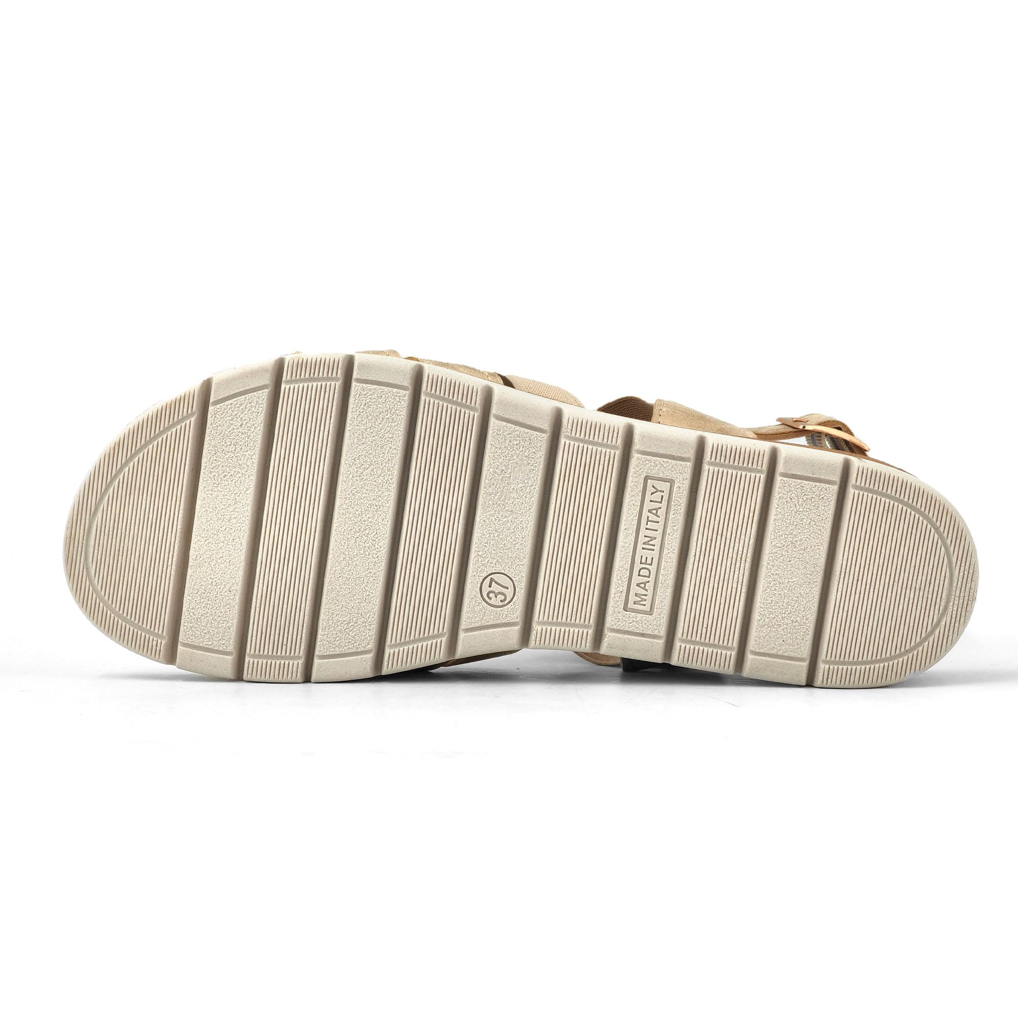 JOMIX Sandalias Mujer Verano con Hebilla Fabricadas en Italia Sandalias Cuña Mujer con Plantilla de Piel Auténtica