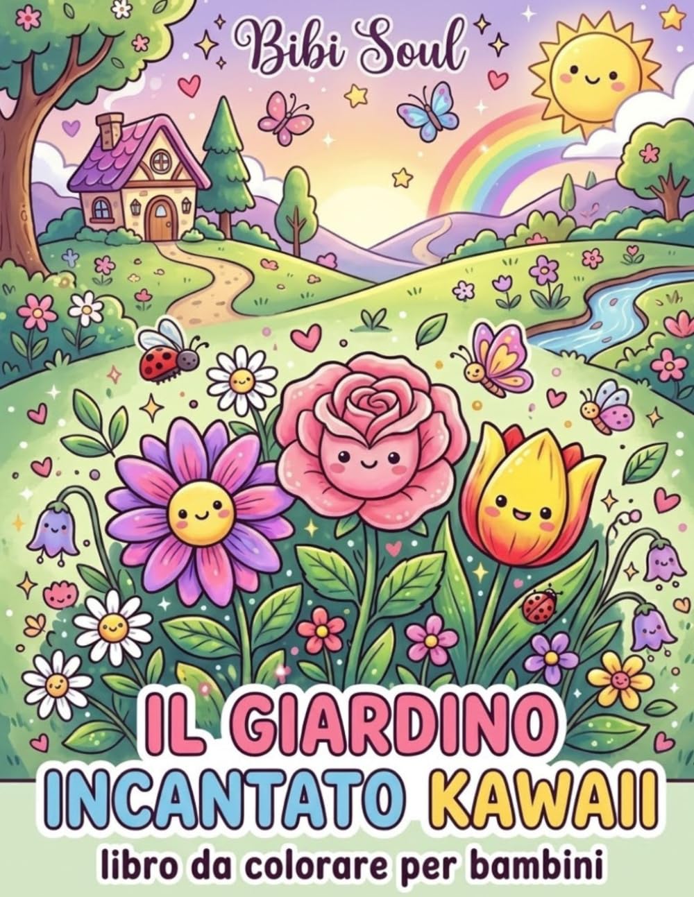 Il Giardino incantato Kawaii: Libro da Colorare per Bambini