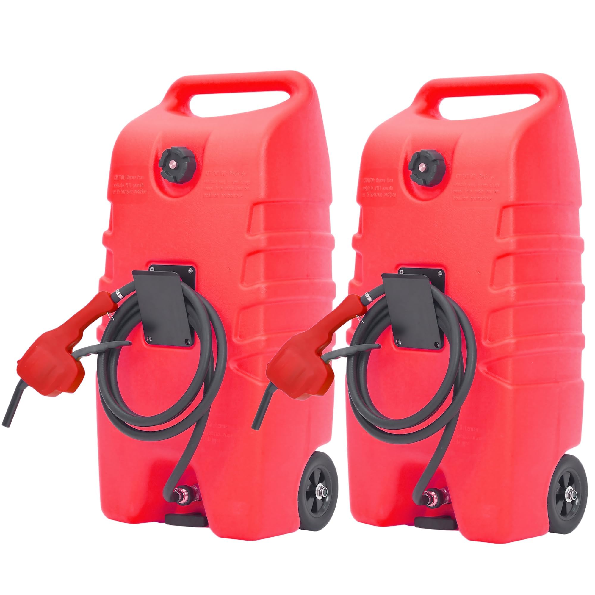 Aptliton Fuel Caddy, 53L Portable Gas Tank Container with Wheels & Straps, Petrol Diesel Storage Can, Petrol Canister for Car Truck, Red