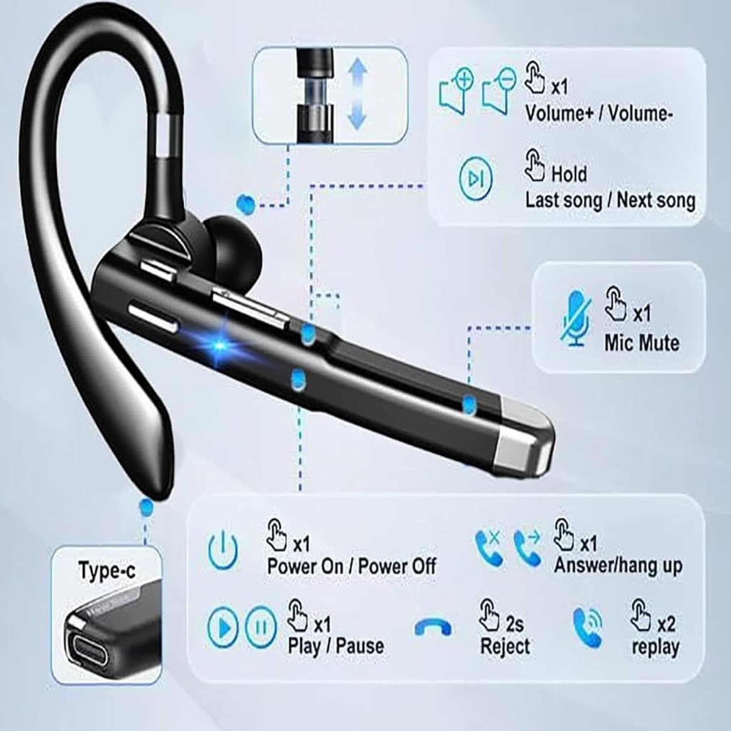 Real Time Language Translator Earbuds | Wireless Translation Earphones | Wireless Headphones Noise Reduction Translation Device for Meeting Workplace Learning Students School Travel Adults Busine