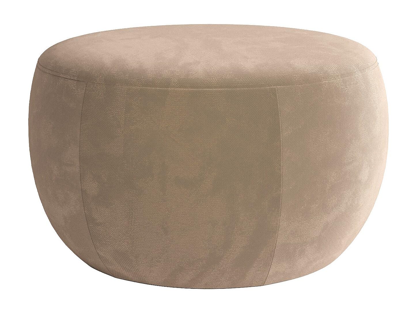 Pouf en velours taupe SIRAYO : repose-pieds design et petit siège de salon