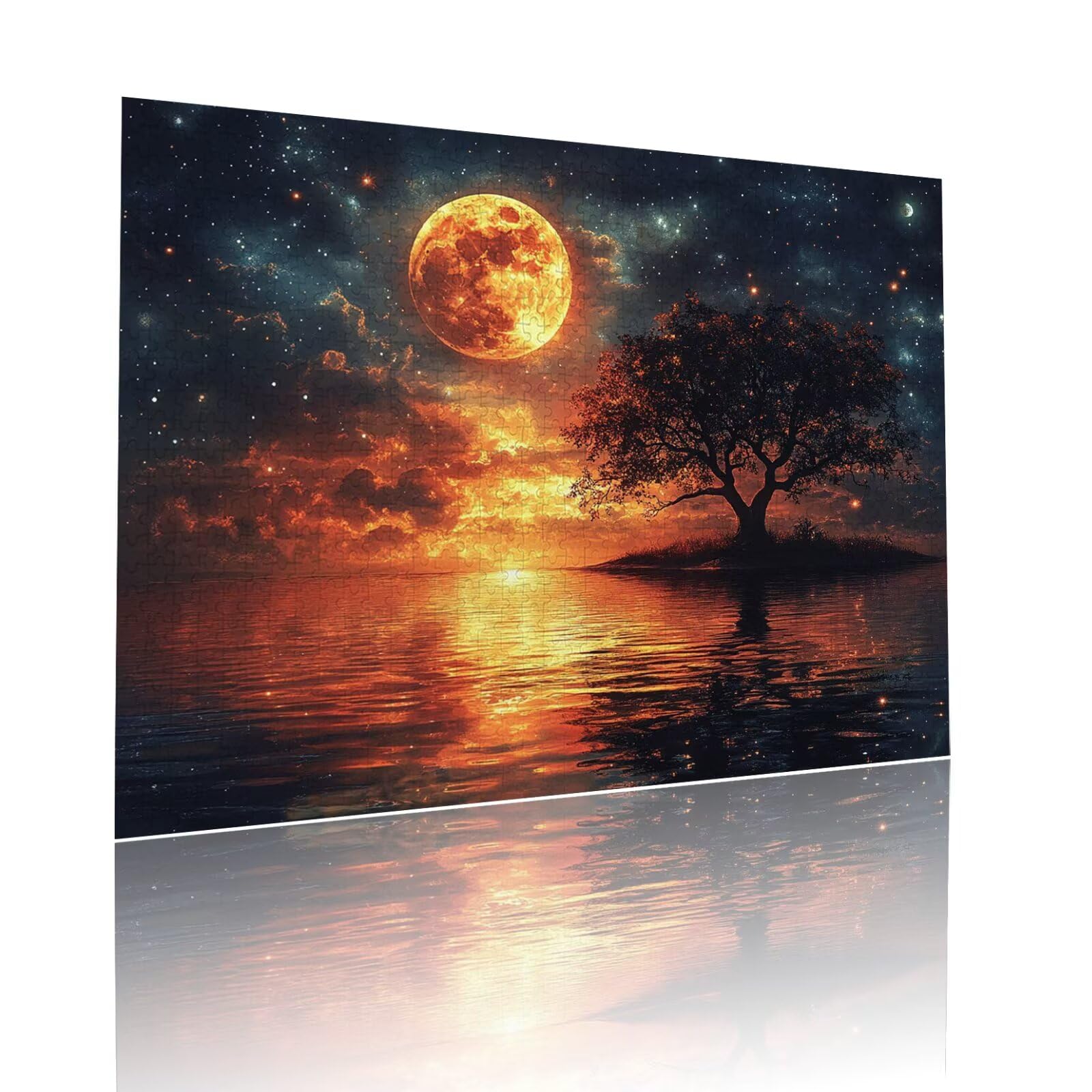 Mond Puzzle für Erwachsene Kinder Anspruchsvoll 5000 Teile Impossible Klassische Puzzles Schwer Sternenhimmel ab 8 9 10 Jahre für Mädchen Jungen Jigsaw Kunst Educa, für Geschenke 105x156cm t-997