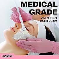 Vista 5 de Beastek Nitrile Disposable Exam Gloves, 4Mil 100 Ct Powder-Free Latex-Free Food-Safe for Cooking Medical Esthetician, Orchid