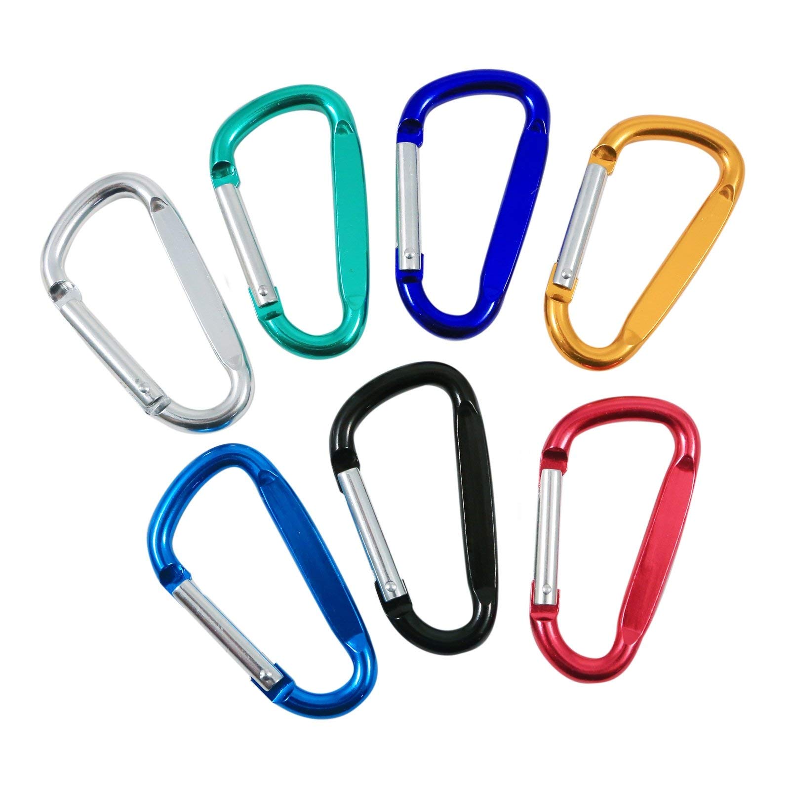 ASR Outdoor Aluminum Colored Carabiner Key Chain Spring Clip Medium Size Assorted Colors