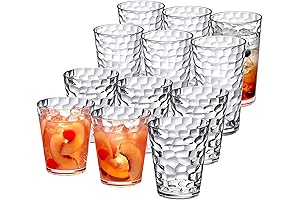 Amazing Abby Iceberg Plastic Drinking Glasses - 16 & 24 Oz., All-Clear, Set of 12