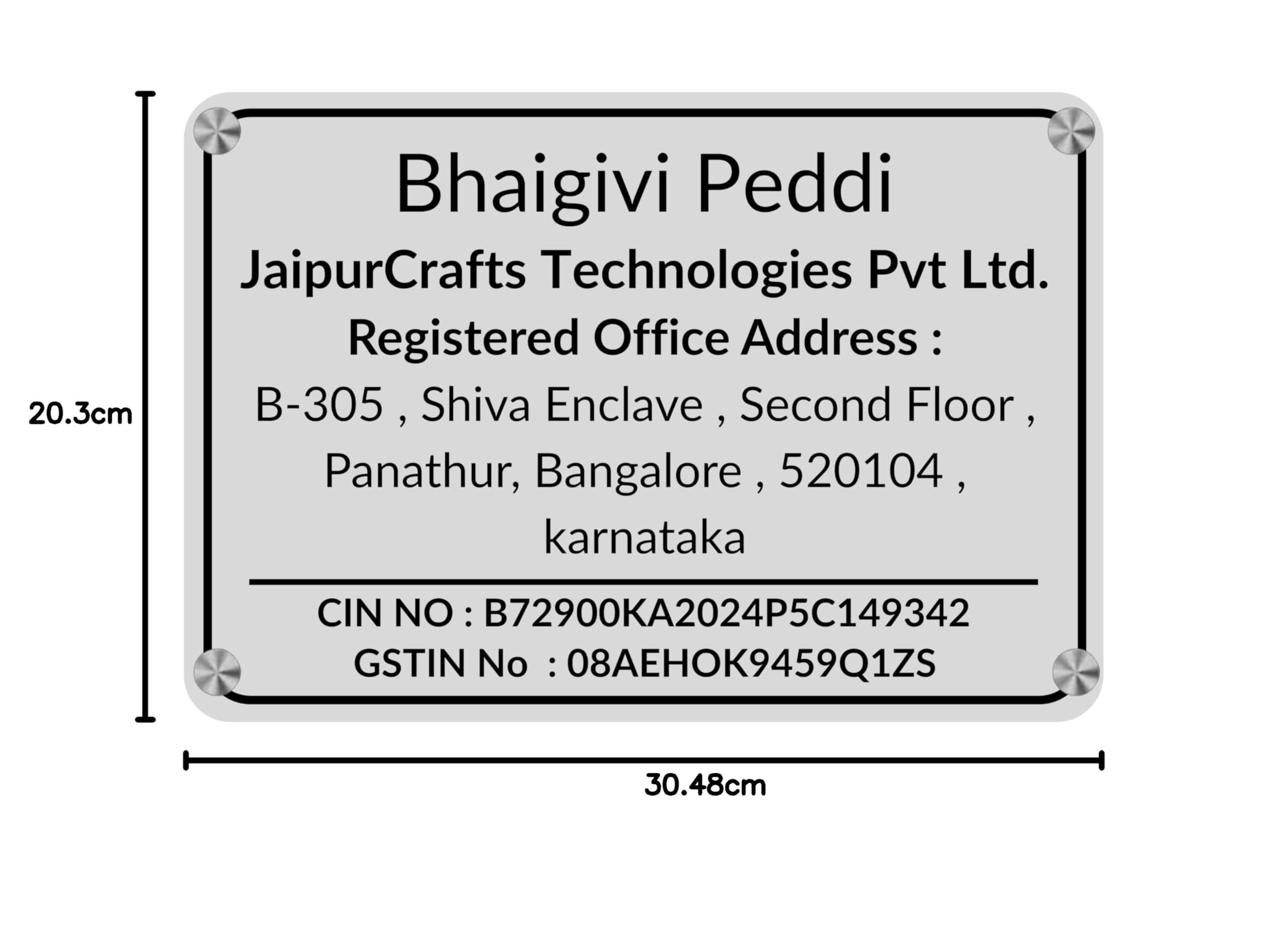 Webelkart Custom GST Name Plate for Office, Acrylic Laminated Board, 30 x 20 cm - White — Amazon image 7