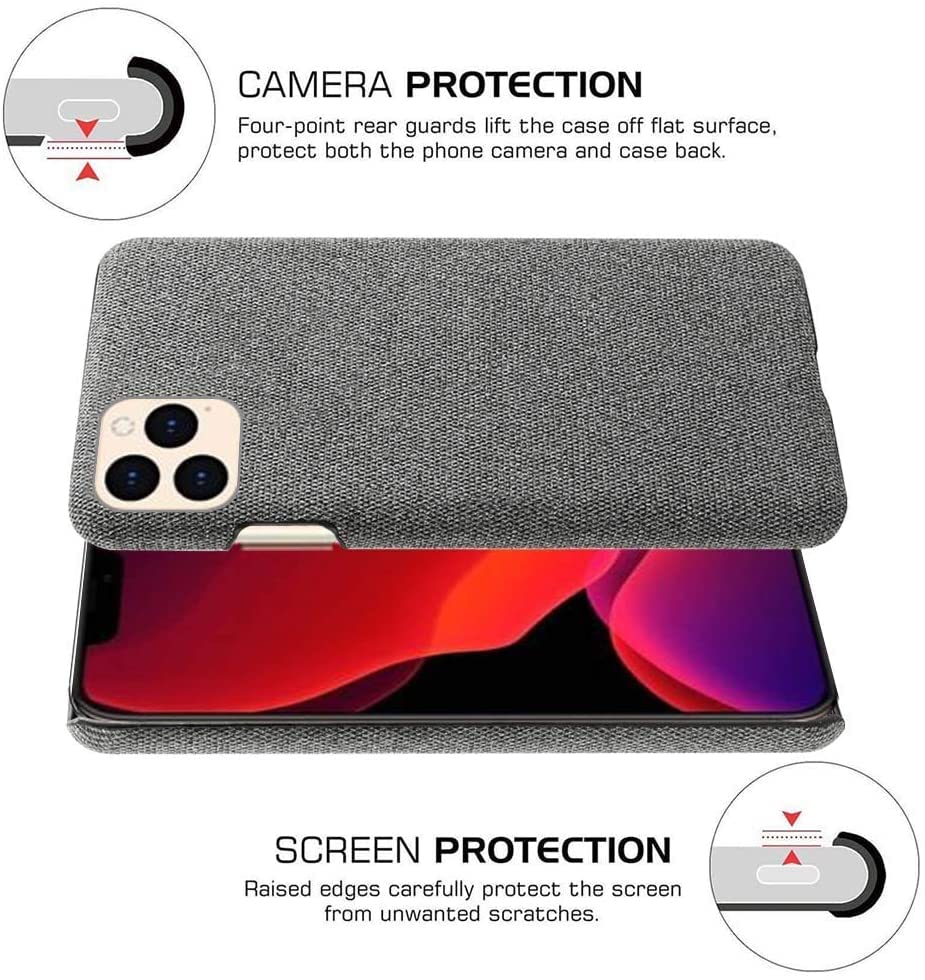 Étui iPhone 12 Pro bleu coque rigide premium en tissu fin - 2