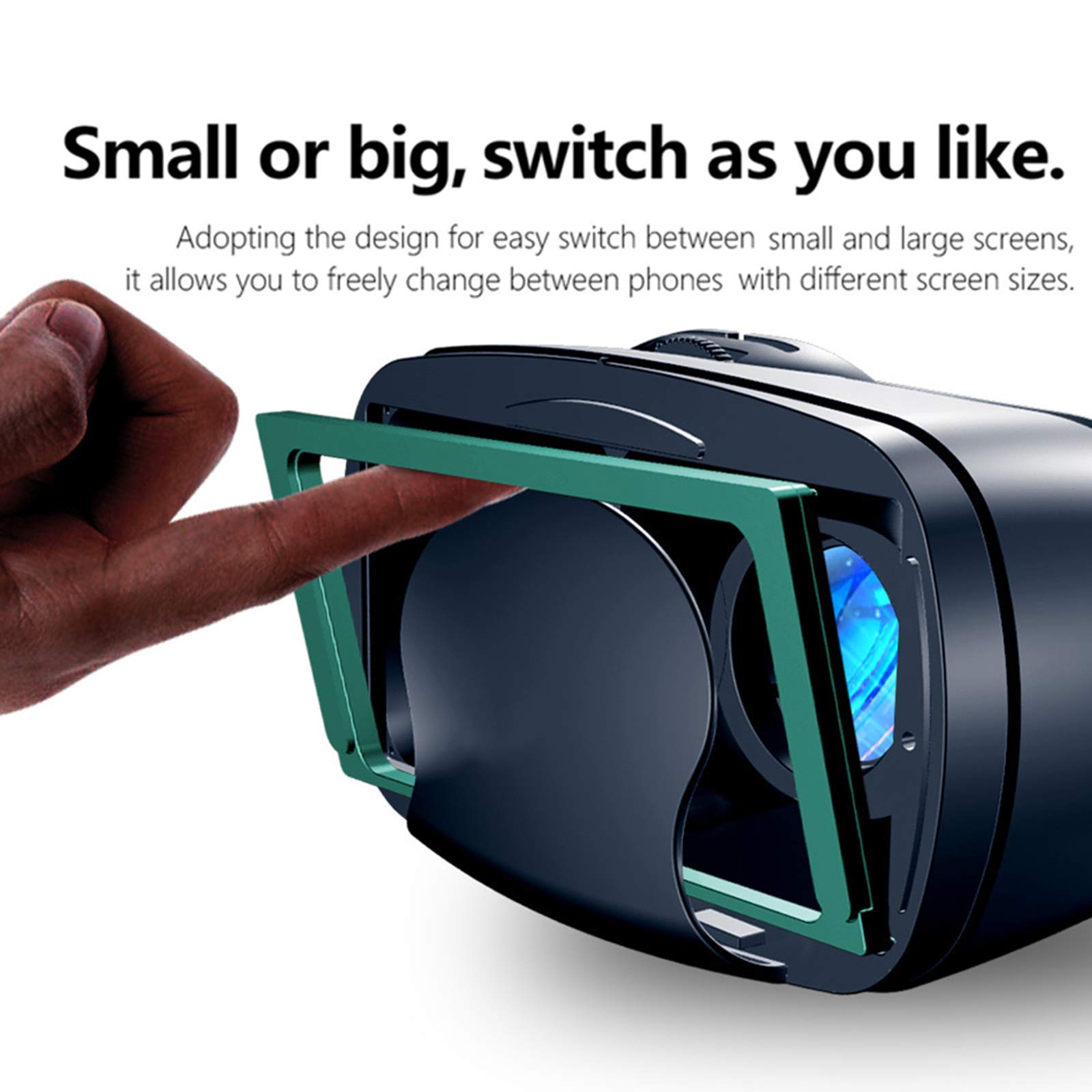 3D VR Gafas de Realidad Virtual, Gafas VR de Realidad Virtual, Auriculares Incorporados, 120 Grados FOV Botón, VR Glasses para Los Móviles de Pantalla 5.0-7.0 Pulgadas
