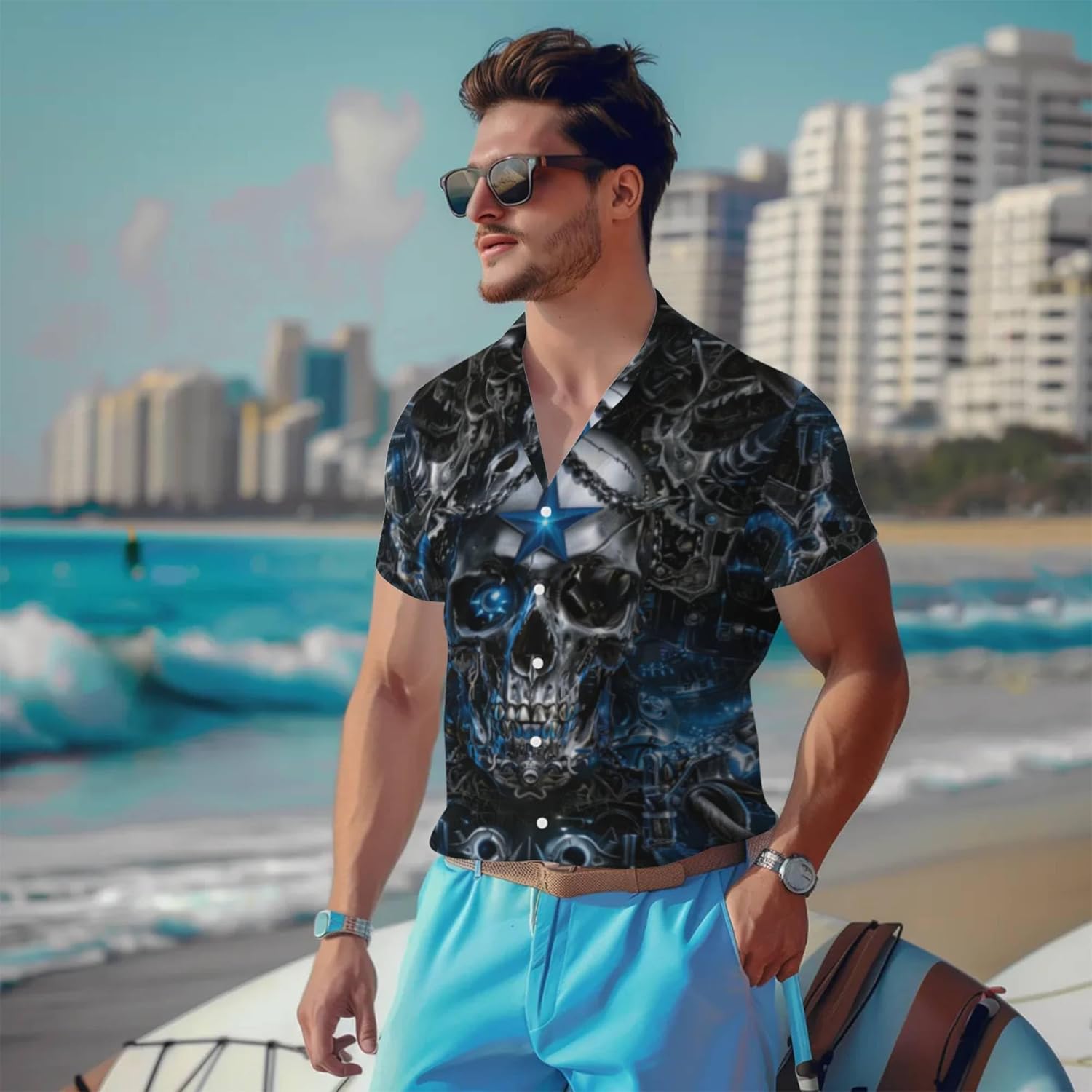 3D Pattern Print Design Shirt Unique Graphic Tee for Men Stylish Casual Wear Comfortable Fashionable Short Sleeve - Image 7