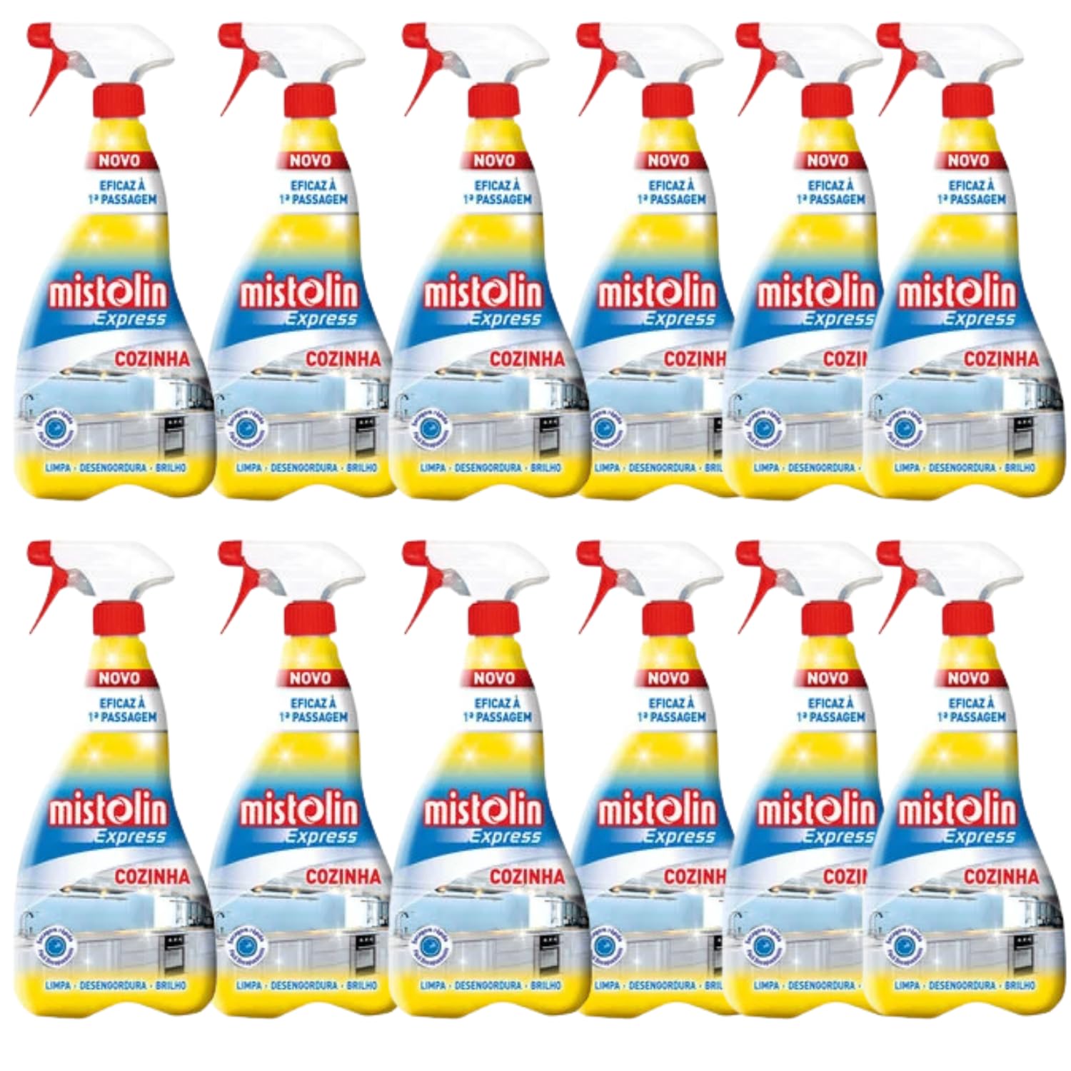 Mistolin Express Cocina – Pack de 12 | Potente Desengrasante Multiusos para Cocina | Elimina Grasa y Suciedad al Instante | Sin Aclarado y con Fragancia Duradera