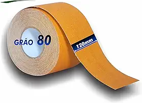 Lixa Para Madeira Pano Rolo 5m x 12cm Grãos a Escolher 36 40 50 60 80 100 120 150 180 220 (Grão 80)