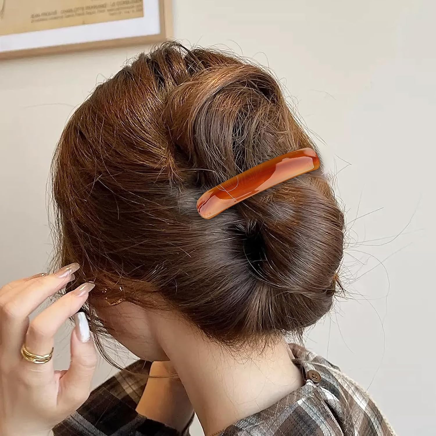 6 Pcs Hair Barrettes for Women, French Barrette Curved Tortoise Clips for Women Fine Thin Hair Fashion Accessories - Image 6