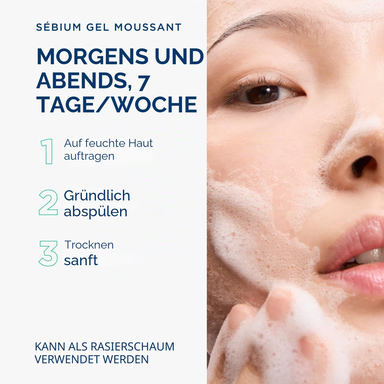 BIODERMA Sébium Gel Moussant - sanfte Reinigung - entfernt überschüssigen Talg und Unreinheiten - Mischhaut bis fettige Haut - von Dermatologen empfohlen - Pumpflasche 500 ml