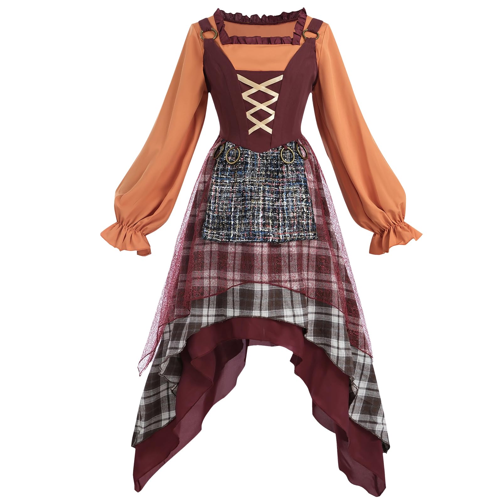 CR ROLECOS Sanderson Sisters Cosplay Witch Costume for Women Carnival Medieval Dress Sanderson Sisters Costume Dress Halloween Party S