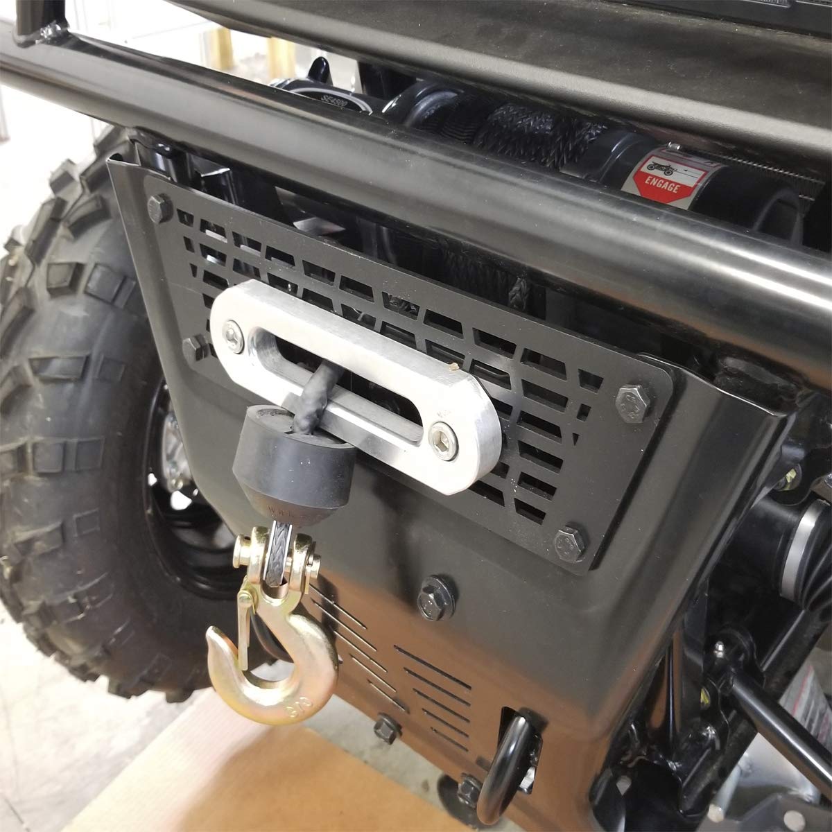 MotoAlliance VIPER UTV Winch Fairlead Mount Plate for Textron Stampede