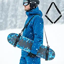 Mochila universal de ombro para skate, snowboard, skate, alça de ombro com comprimento de alça ajustável e alça acolchoada para homens e mulheres, serve para pranchas de 23 a 30 cm