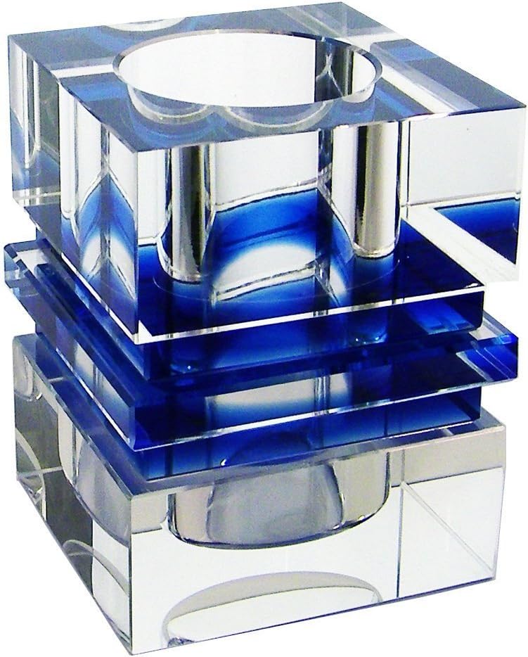 Amlong Crystal Desktop Collection Crystal Pen Holder, Blue