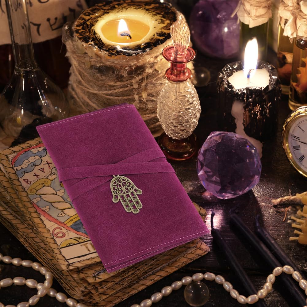 CREATCABIN 2 Porte Cartes Tarot Velours Sacs Cartes Tarot Pochettes Cartes Tarot avec Pendentifs Alliage Main Hamsa Sac Transport Tarot pour Débutants Jeux D'Oracle Sorcellerie Bleu 12.6x40.5cm