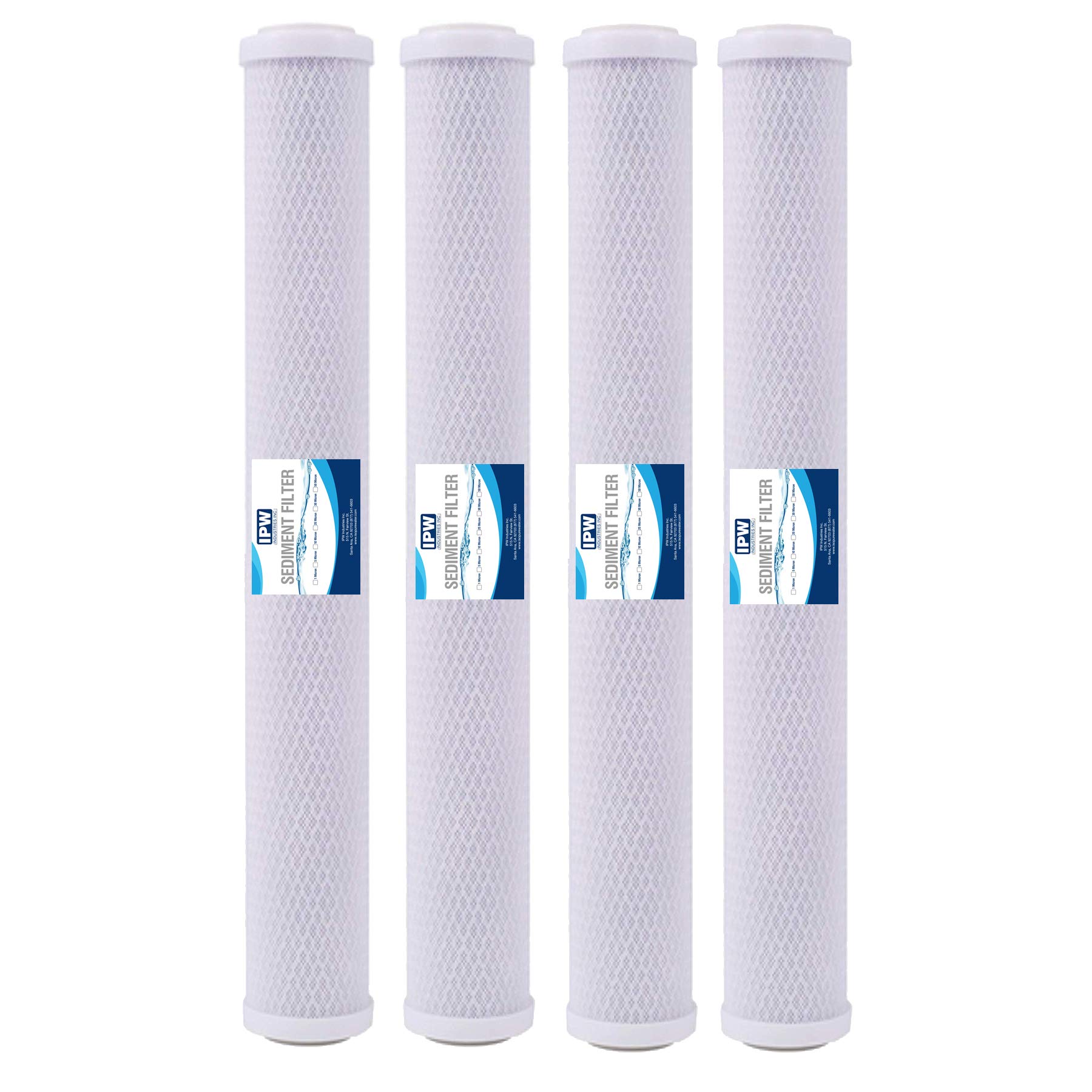 IPW Industries, Inc. - OptiPure (CTOS-20) Replacement Cartridges - 20" Carbon Block Filters for Whole House Water Filter and Filtration Setup (4-PACK)