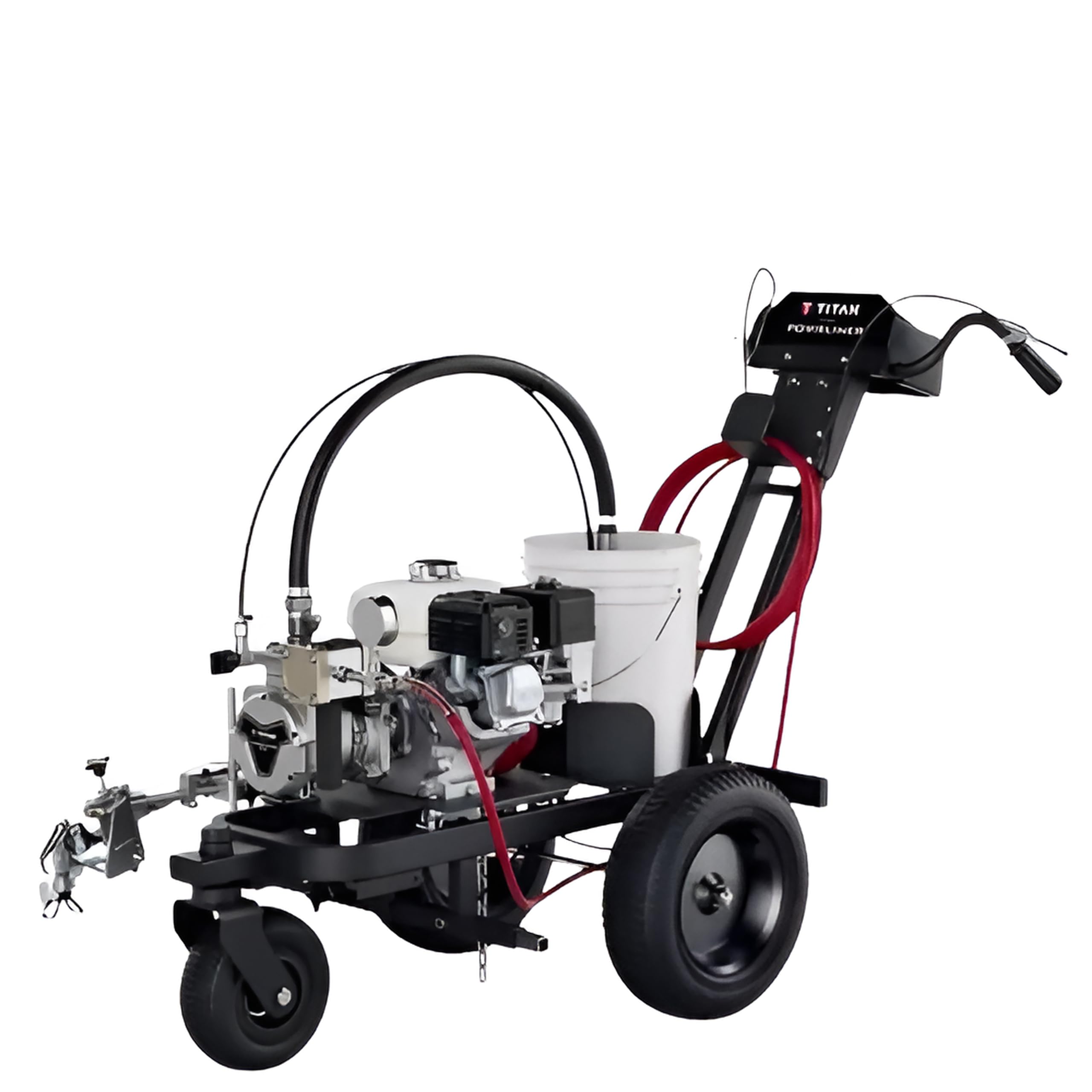 Asphalt Kingdom Titan PowrLiner PL3500: Hydraulic Line Striping Machine for Property Maintenance and Contractors, Detachable Ergonomic Gun Paint Sprayer for Stencils, Small