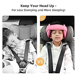 StoHua Toddler Car Seat Head Support Neck Pillow Strap - Kids and Baby Safety Neck Relief Head Support Band Sleep Strap with Adjustable Belt, Pink