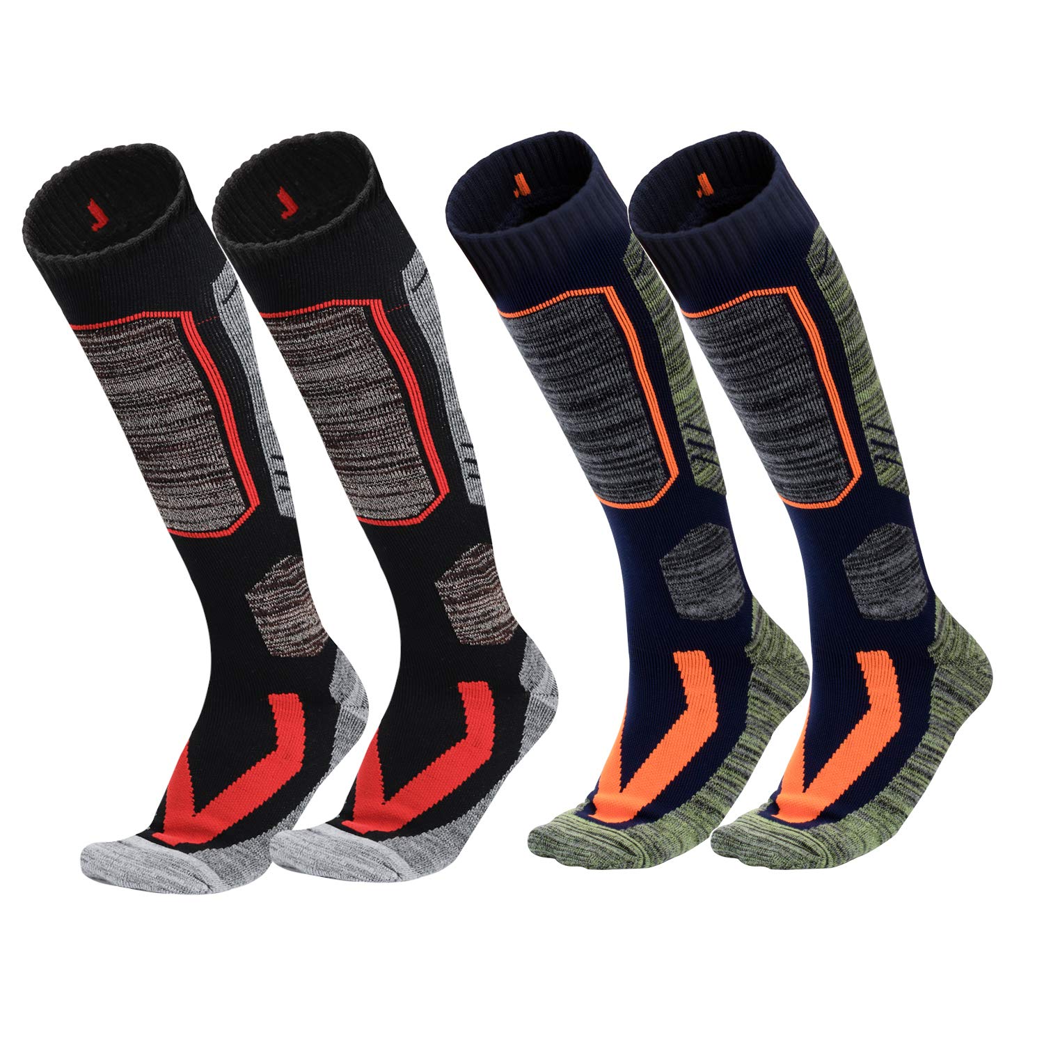 OpliySki Socks 2 Pairs Pack,Knee High Socks for Men Women Unisex Thick Snow Skiing Snowboard Socks