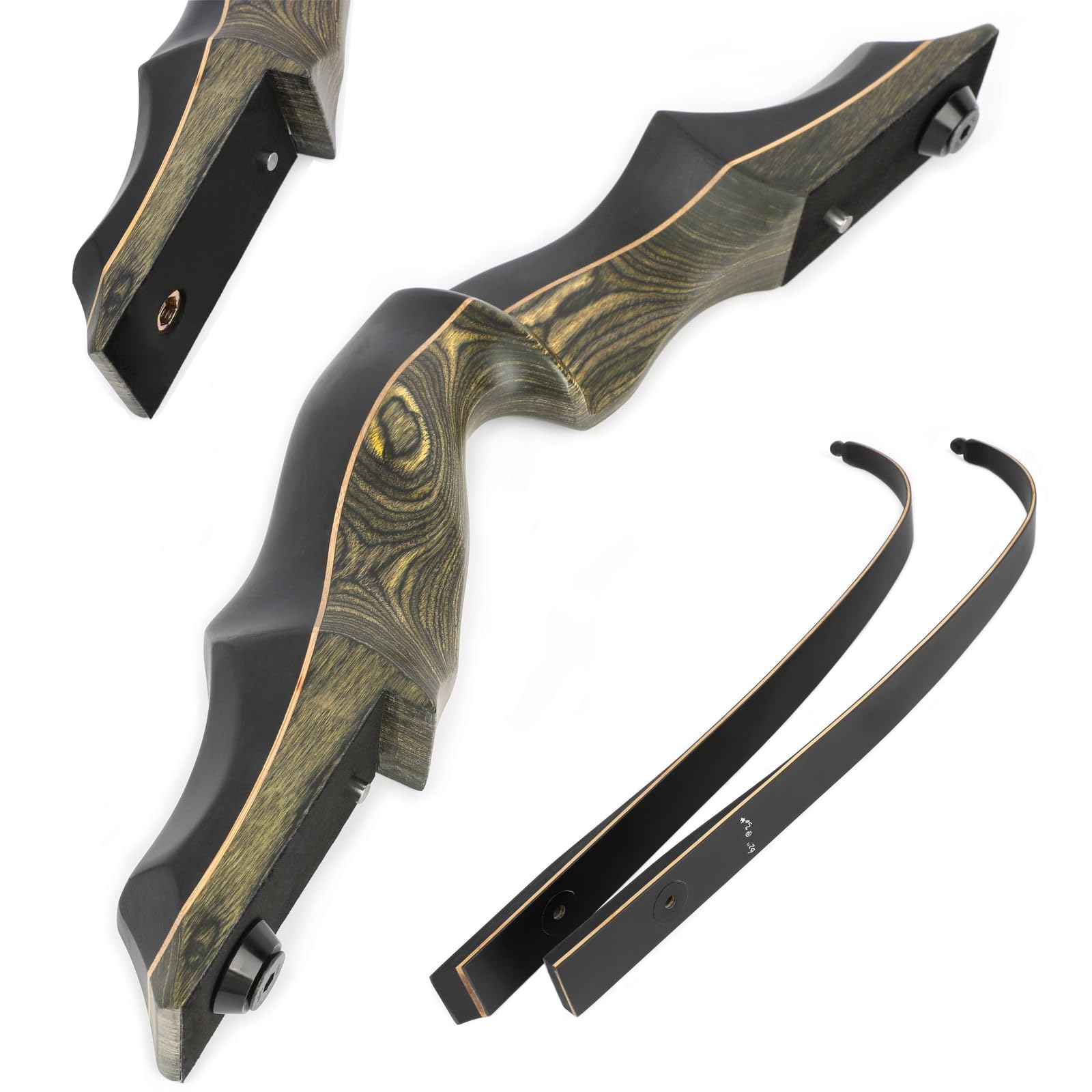 Tiro con l'arco 62 pollici Takedown Recurve Bow Alzata in legno Arco ricurvo professionale da competizione per tiro al bersaglio 20-60 libbre Regolabile