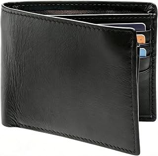 POKOFO RFID Blocking Genuine Leather Bifold Wallet for Men | with Zipper and 2 ID Windows