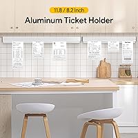 Vista 3 de Soporte para recibos de restaurante, 11.8 pulgadas/11.8 in de aluminio, riel de exhibición de cocina, estante para cheques, pedidos de facturas