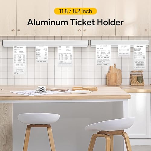 Miniatura 3 de Soporte para billetes de restaurante, 11.8 pulgadas11.8 in de aluminio, soporte para recibos, soporte para pedidos de cocina, soporte para boletos