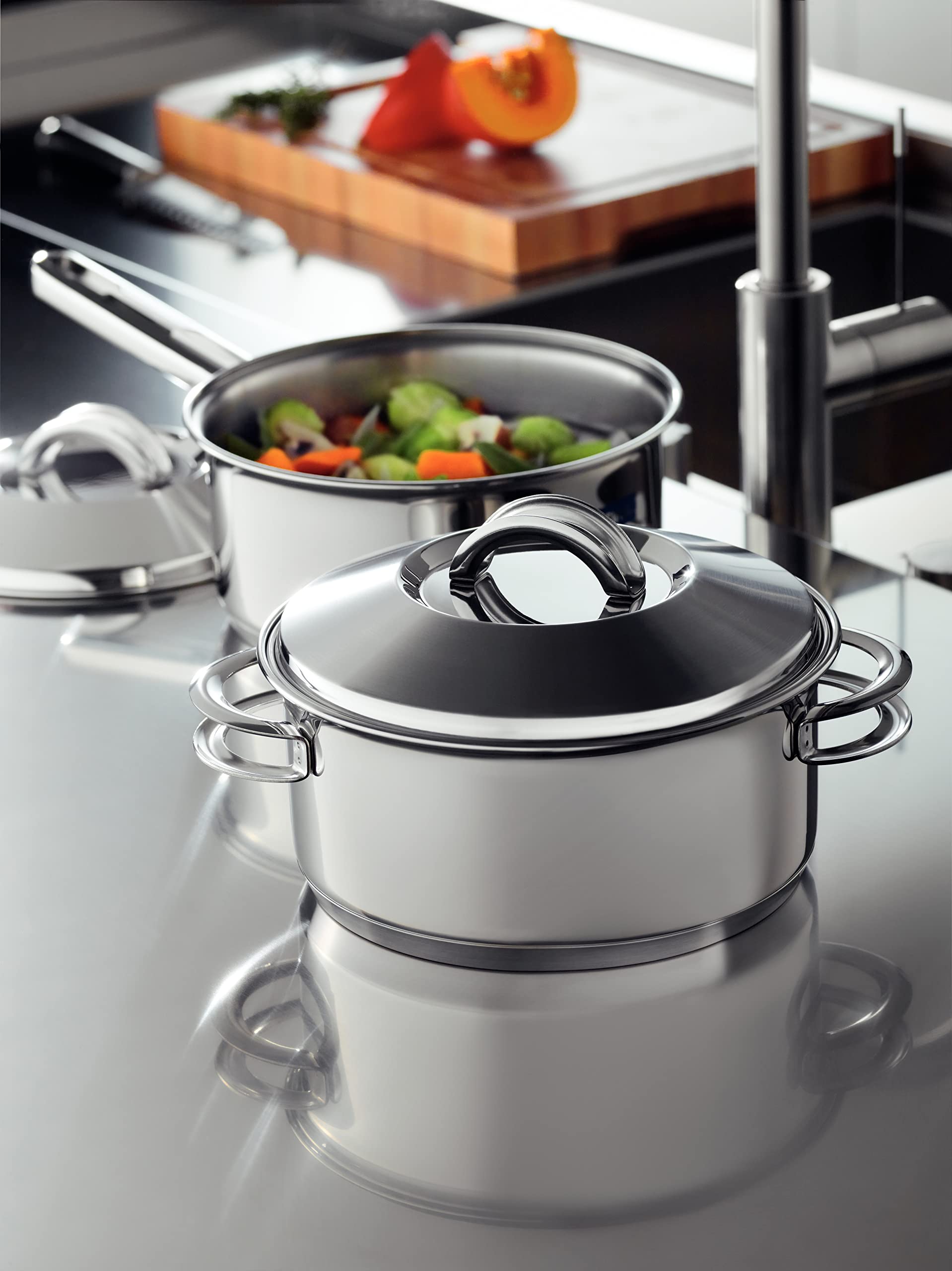 Tramontina Set di Pentole Solar da 6 Pezzi in Acciaio Inox con Base Tri-Ply
