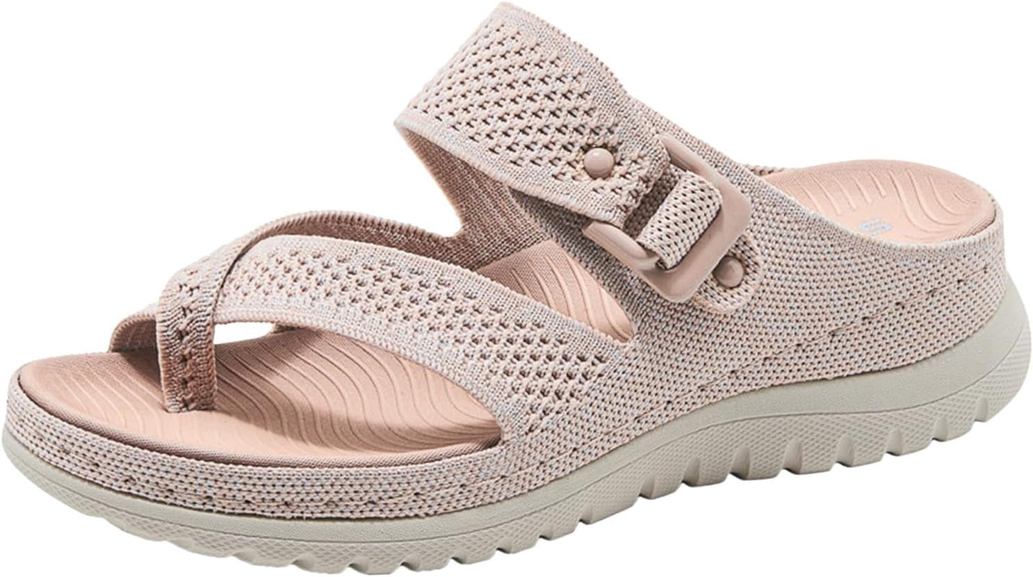 Womens Orthopedic Walking Sandals Sport Outdoor Hiking Water Sandles Lightweight Thick Athletic Cushion Sandals with Comfortable Plantar Fasciitis Arch Support Orthotic Wide Width Sandals for Women