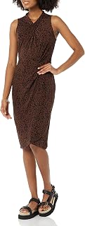 Amazon Essentials Women's Sleeveless Faux Wrap Dress with Crossover Twist Neck