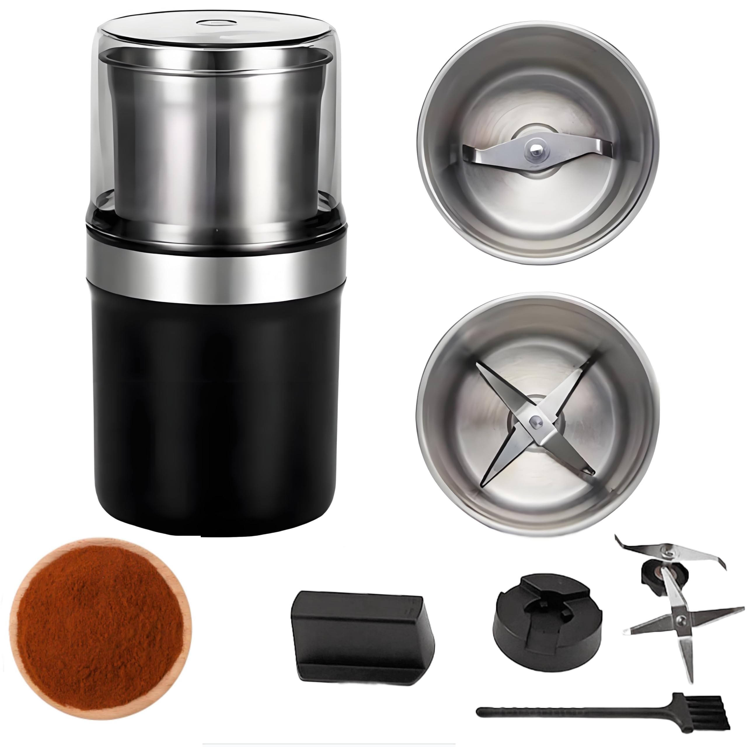 Electric Spice Grinder 200W Dry Wet Grinder with 2 Stainless Steel Bowls
