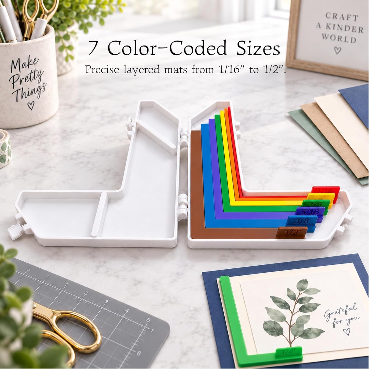 7-Piece Paper Crafting Alignment Guides for Precision Layering