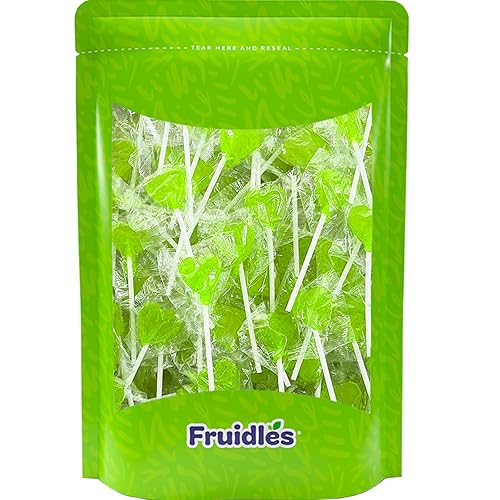 Miniatura 3 de Fruidles Lollipops - Paleta pequeña con sabor a corazón con sabor a corazón, envueltas individualmente, paletas de 0.18 onzas (30 paletas, manzana
