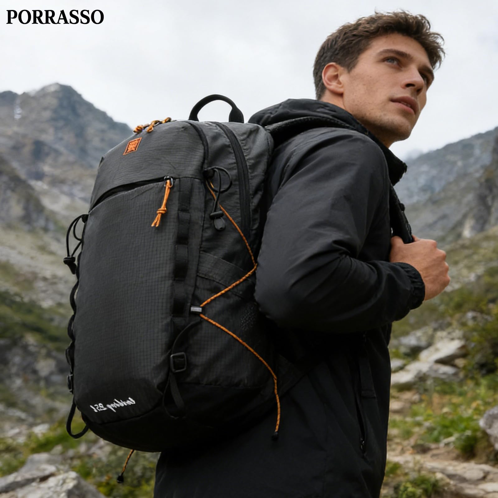 20L Zaino da Trekking Zaino Impermeabile Hiking Backpack Nylon Zaini per Donna Uomo Ciclismo Arrampicata Sport Nero