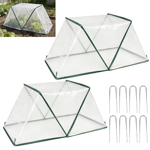 2 Pcs Foldable Garden Row Accelerator Plants Cover-31.9" x 12.2" x 14.1"