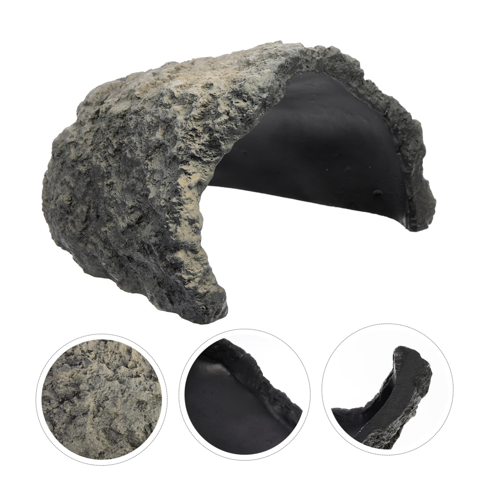 BESPORTBLE Refugio De Resina para Reptiles Cueva Decorativa para Terrario Escondite Natural para Tortugas Ranas y Lagartos Accesorio De Paisajismo para Acuarios y Terrarios