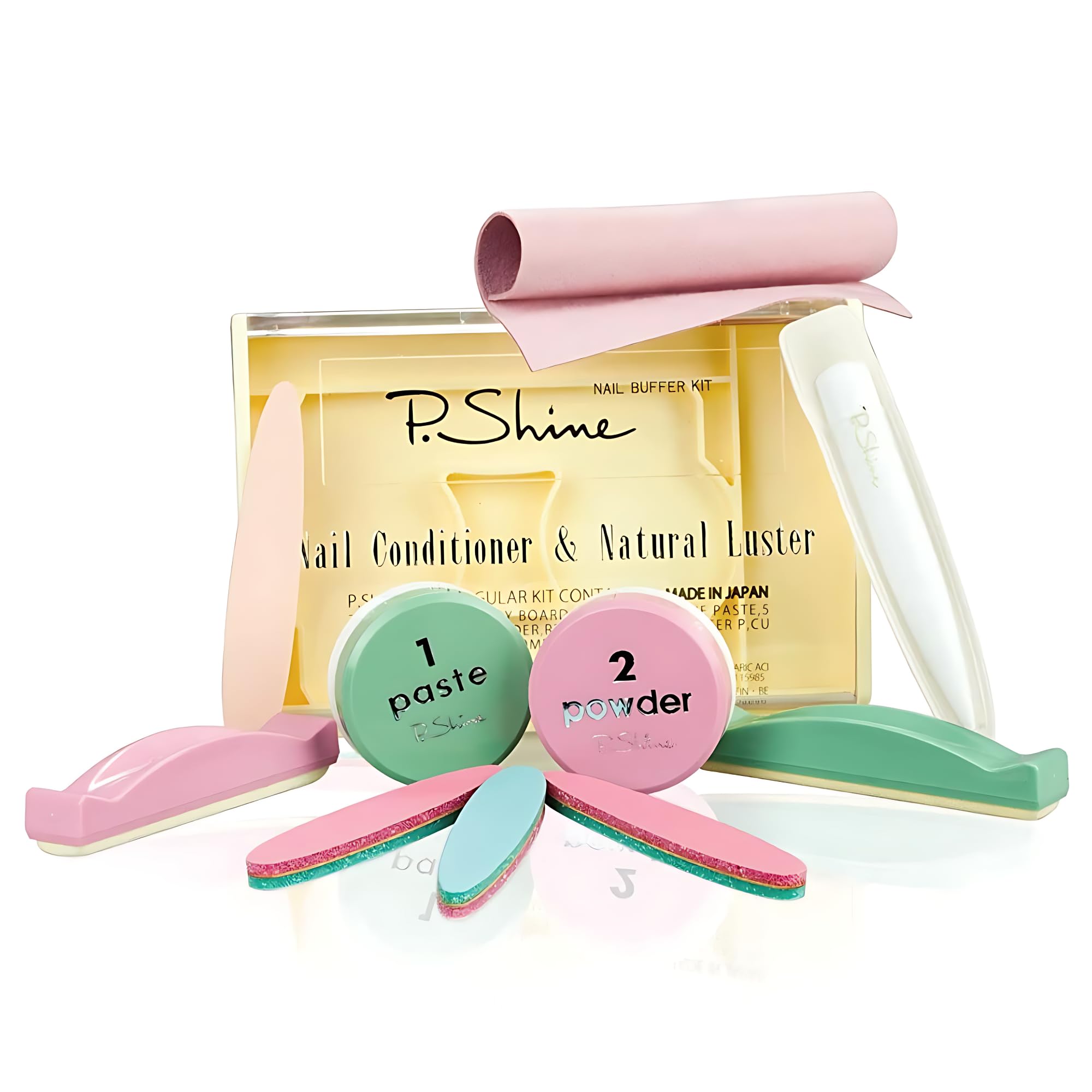 INLAQ® P-SHINE Set de manucure japonais : l'art traditionnel pour une finition brillante et des ongles sains avec des soins des ongles premium et des matériaux naturels