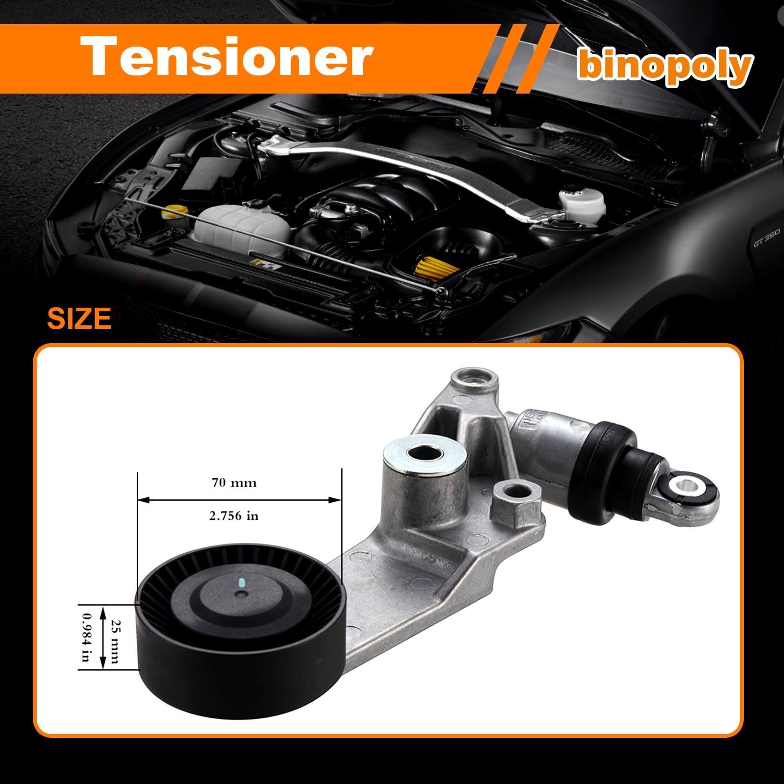 A-Premium Belt Tensioner Assembly With Pulley Compatible With Chevrolet Prizm 1998-2002 & Pontiac Vibe 2003-2008 & Toyota Corolla Matrix Celica MR2 Spyder In | Whizz Belt Tensioner - Foto 2
